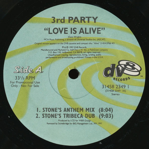 3rd Party : Love Is Alive (12", Promo)