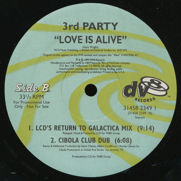 3rd Party : Love Is Alive (12", Promo)