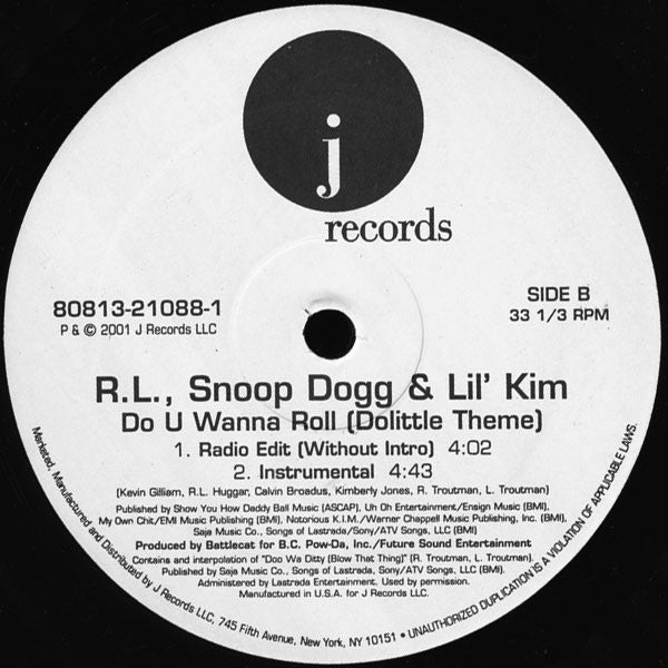 RL (2) & Snoop Dogg & Lil' Kim : Do U Wanna Roll (Dolittle Theme) (12", Single)