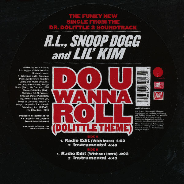 RL (2) & Snoop Dogg & Lil' Kim : Do U Wanna Roll (Dolittle Theme) (12", Single)