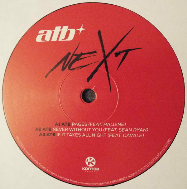 ATB : neXt (2x12", Album, Ltd + CD, Album, PVC)