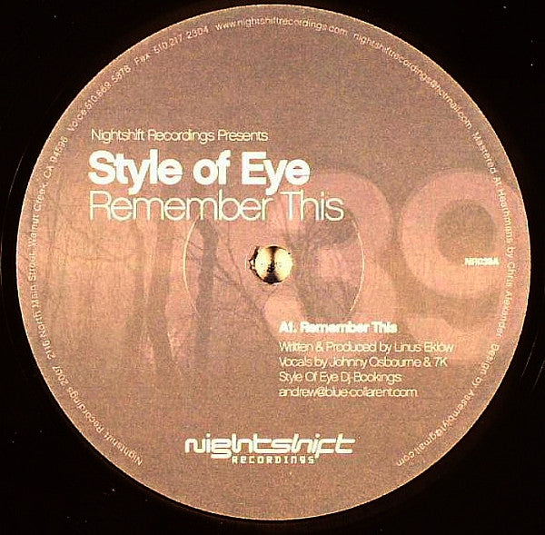 Style Of Eye : Remember This (12")