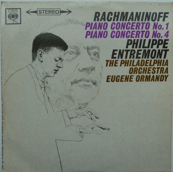 Sergei Vasilyevich Rachmaninoff, Philippe Entremont, Eugene Ormandy Conducts The Philadelphia Orchestra : Piano Concerto Nos. 1 And 4 (LP)