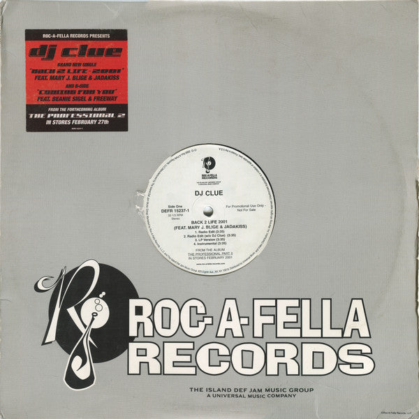 DJ Clue : Back 2 Life 2001 (12", Promo)