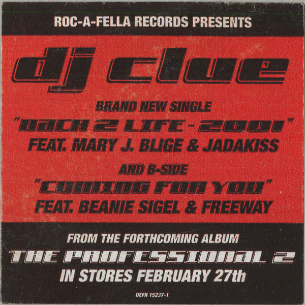 DJ Clue : Back 2 Life 2001 (12", Promo)