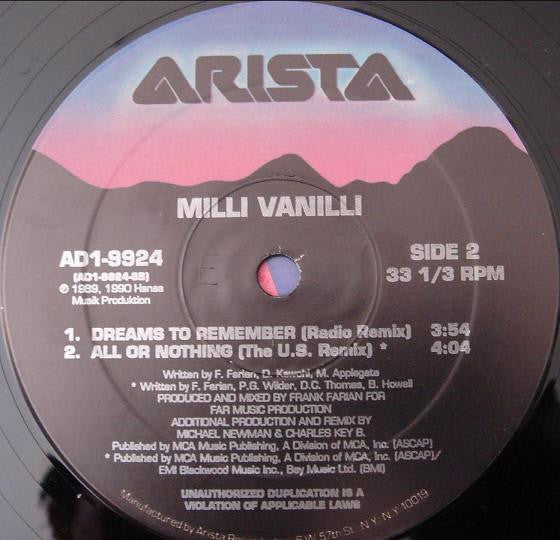 Milli Vanilli : All Or Nothing (12", Spe)