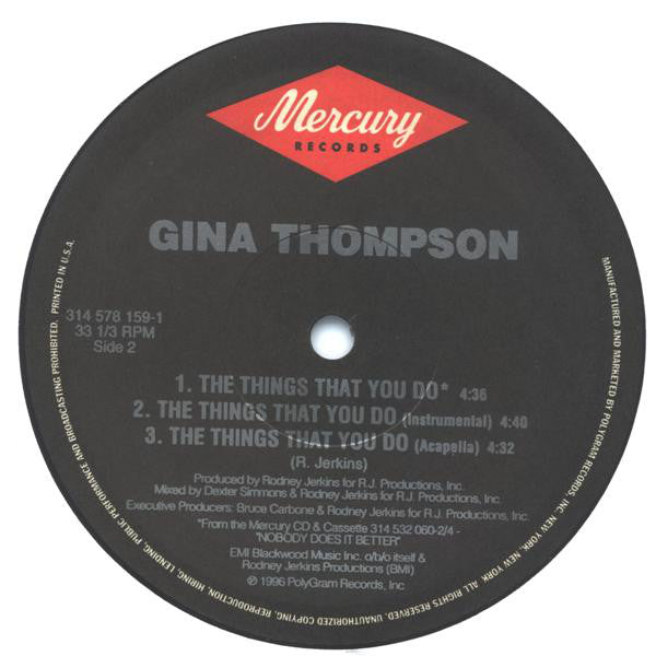 Gina Thompson : The Things That You Do (12")