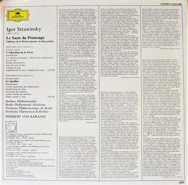 Igor Stravinsky - Berliner Philharmoniker, Herbert von Karajan : Le Sacre Du Printemps (LP, Album)