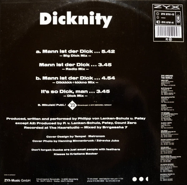 Dicknity : Mann Ist Der Dick... (12", Maxi)