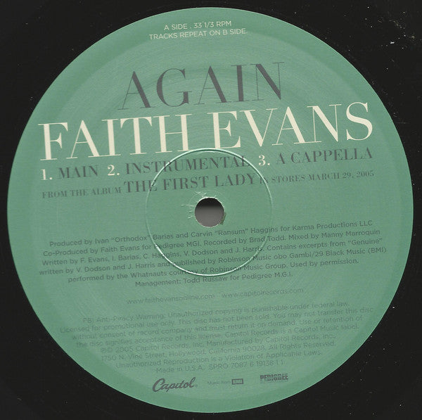 Faith Evans : Again (12", Promo)