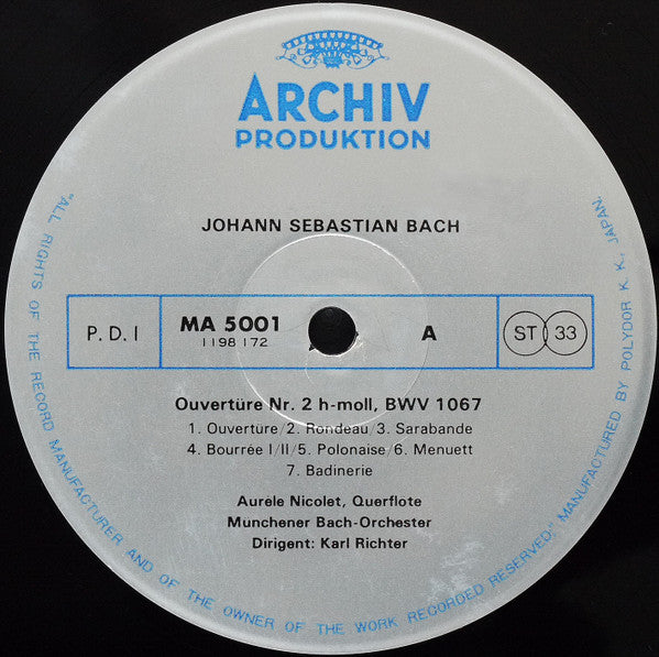 Johann Sebastian Bach - Münchener Bach-Orchester / Dirigent: Karl Richter : 4 Ouvertueren (Orchestersuiten) BWV 1066-1069 (2xLP, Album, RE)