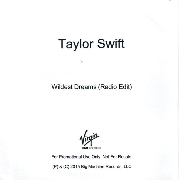 Taylor Swift : Wildest Dreams (CDr, Single, Promo)