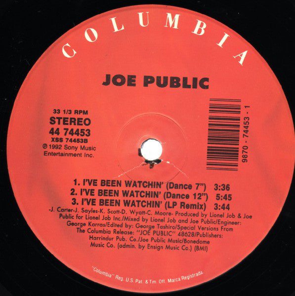 Joe Public : I've Been Watchin' (12")