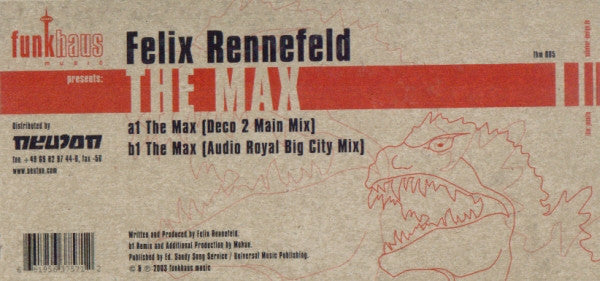 Felix Rennefeld : The Max (12")