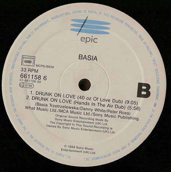 Basia : Drunk On Love (Roger S Remix) (12")