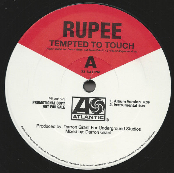 Rupee : Tempted To Touch (12", Promo)