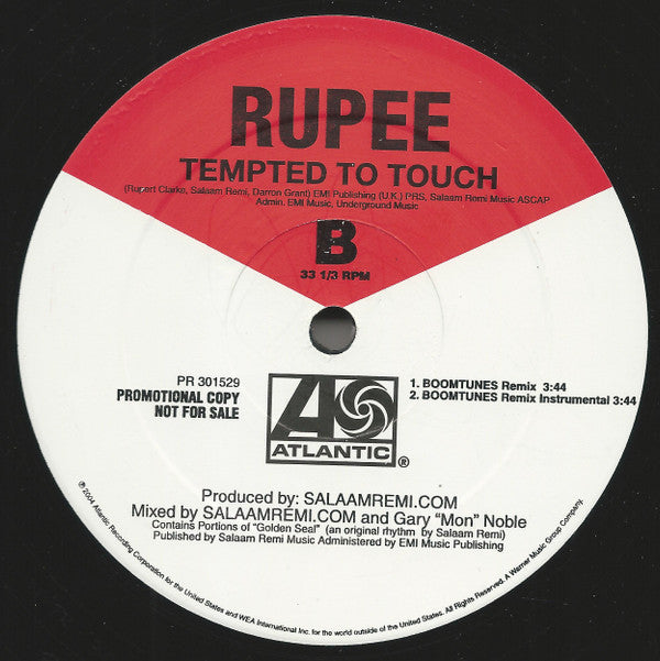 Rupee : Tempted To Touch (12", Promo)