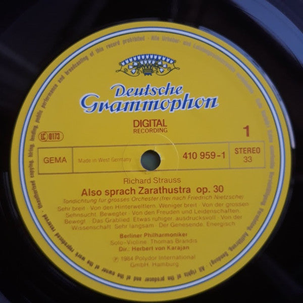 Richard Strauss - Herbert Von Karajan, Berliner Philharmoniker : Also Sprach Zarathustra - Don Juan (LP)