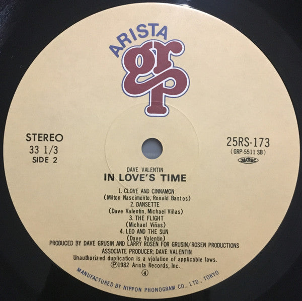 Dave Valentin : In Love's Time (LP, Album)