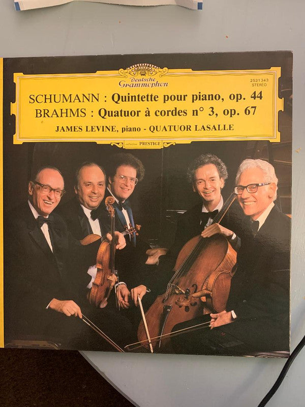 Robert Schumann / Johannes Brahms - Lasalle Quartet, James Levine (2) : Quintette Pour Piano, Op.44 /  Quatuor A Cordes No.3, Op.67 (LP, Gat)