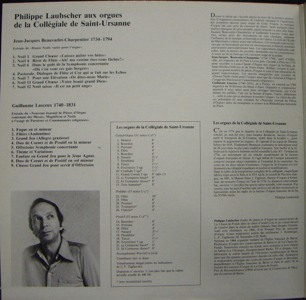 Jean Jacques Beauvarlet-Charpentier, Guillaume Lasceux, Philippe Laubscher : Spielt Orgelwerke von Beauvarlet-Charpentier Und Guillaume Lasceux (LP)