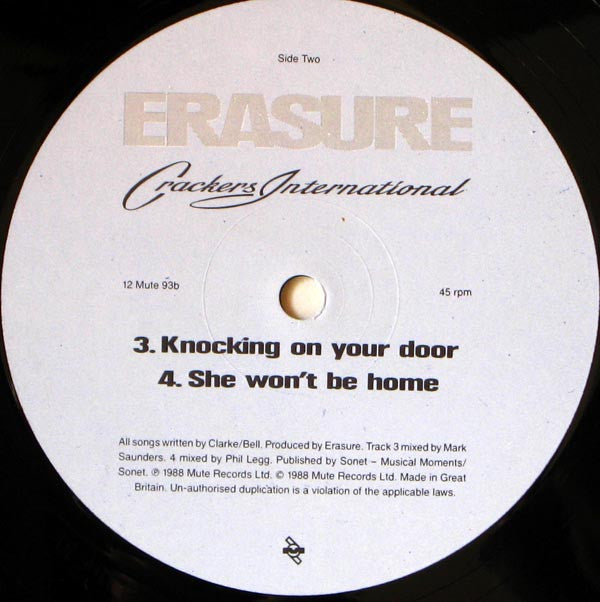 Erasure : Crackers International (12", EP, Single)