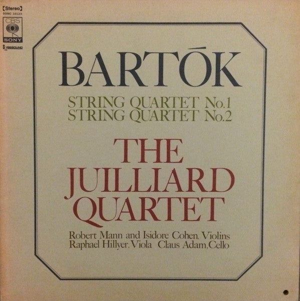 Béla Bartók, Juilliard String Quartet, Robert Mann (4), Isidore Cohen, Raphael Hillyer, Claus Adam : String Quartet No.1 / String Quartet No.2 (LP, Gat)