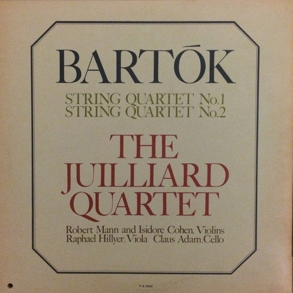 Béla Bartók, Juilliard String Quartet, Robert Mann (4), Isidore Cohen, Raphael Hillyer, Claus Adam : String Quartet No.1 / String Quartet No.2 (LP, Gat)