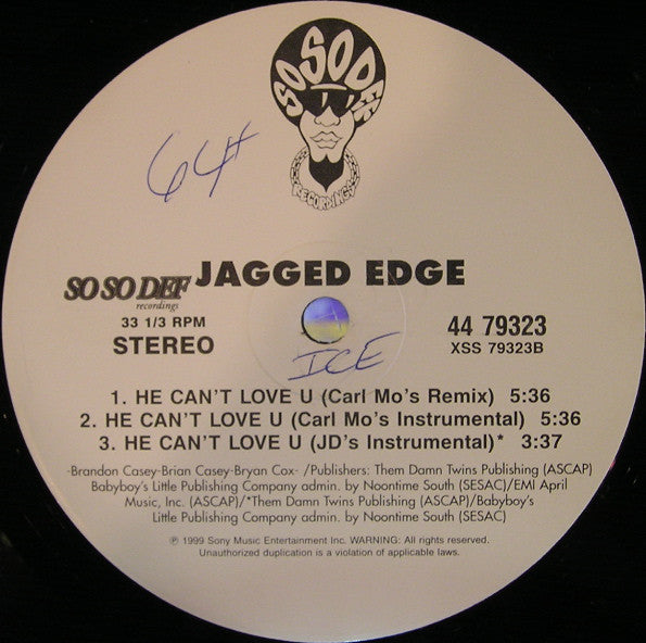 Jagged Edge (2) : He Can't Love U (12")