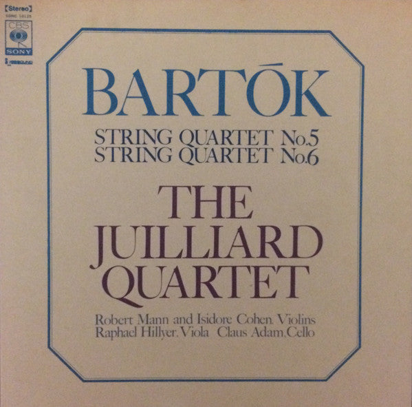 Béla Bartók, Juilliard String Quartet, Robert Mann (4), Isidore Cohen, Raphael Hillyer, Claus Adam : String Quartet No.5 / String Quartet No.6 (LP, Gat)