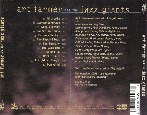 Art Farmer : Art Farmer And The Jazz Giants (CD, Comp)