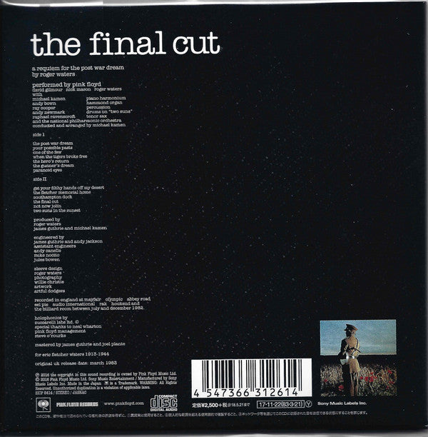 Pink Floyd : The Final Cut (CD, Album, Ltd, RE, RM, Pap)