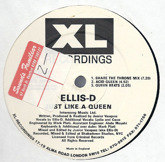 Ellis-D : Just Like A Queen (12")