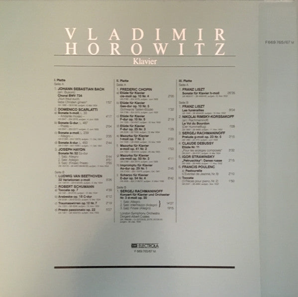 Vladimir Horowitz : In Aufnahmen Von 1930-1951 (3xLP, Comp, Mono, M/Print + Box)