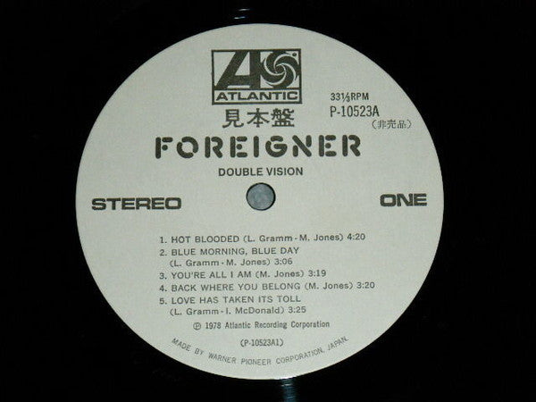 Foreigner : Double Vision (LP, Album, Promo)