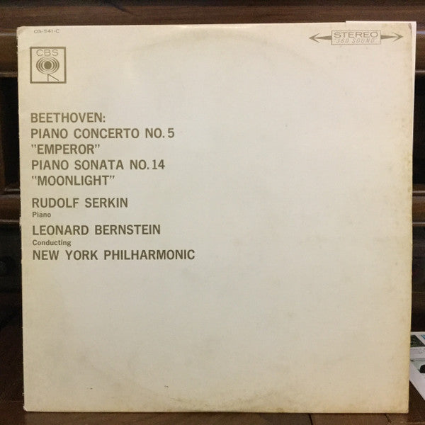 Ludwig van Beethoven / Rudolf Serkin, Leonard Bernstein, The New York Philharmonic Orchestra : Concerto No. 5  "Emperor"/Piano Sonata No.14 "Moonlight" (LP)