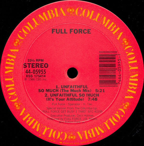 Full Force : Unfaithful So Much (12")