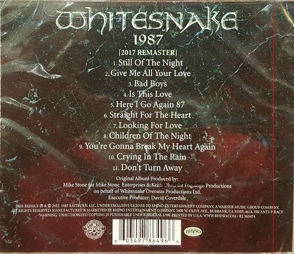 Whitesnake : 1987 (30th Anniversary Remaster) (CD, Album, RE, RM)