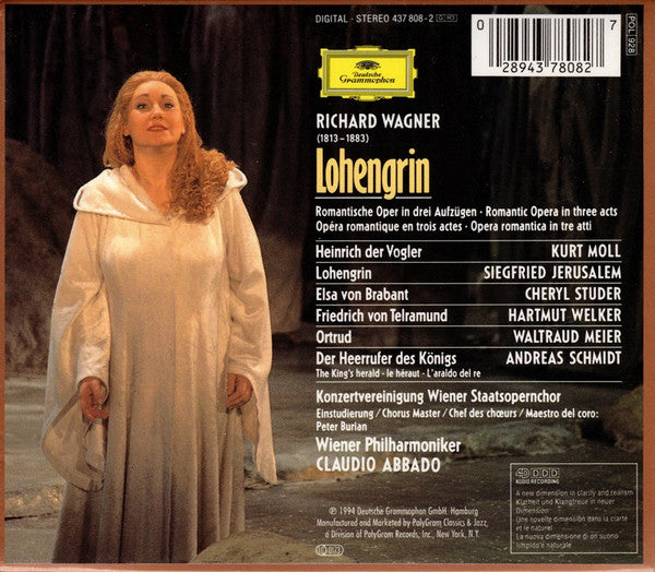 Richard Wagner / Wiener Philharmoniker / Wiener Staatsopernchor / Claudio Abbado / Kurt Moll / Siegfried Jerusalem / Cheryl Studer / Hartmut Welker / Waltraud Meier / Andreas Schmidt (2) : Lohengrin (3xCD + Box)