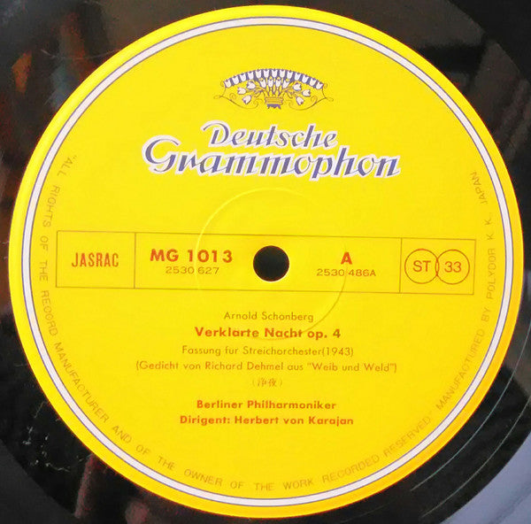 Arnold Schoenberg – Berliner Philharmoniker, Herbert von Karajan : Verklärte Nacht  Transfigured Night – Variationen Für Orchester Op 31 (LP)