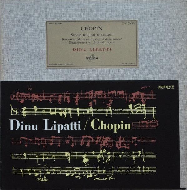 Dinu Lipatti : Chopin Sonate No 3 En Si Mineur (LP, Mono)