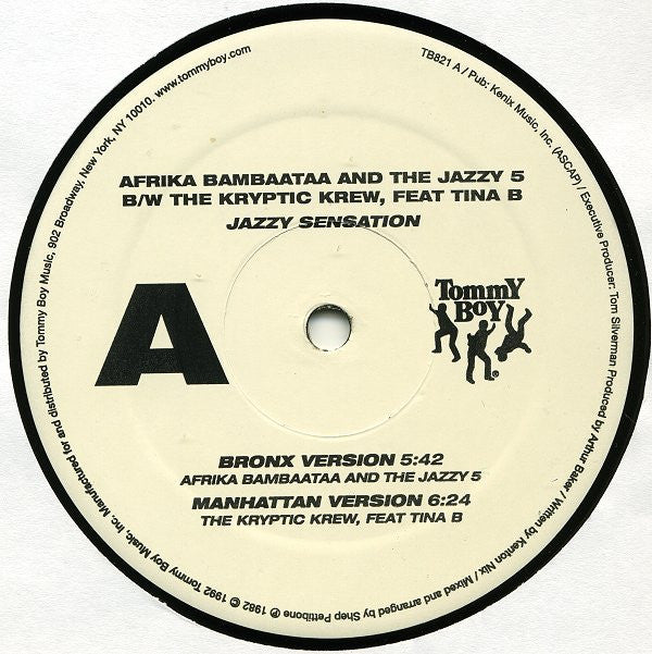 Afrika Bambaataa & The Jazzy 5 / The Kryptic Krew Feat Tina B : Jazzy Sensation (12", RE)