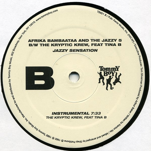 Afrika Bambaataa & The Jazzy 5 / The Kryptic Krew Feat Tina B : Jazzy Sensation (12", RE)