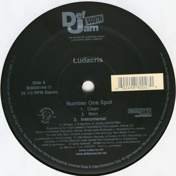 Ludacris : Number One Spot / Who Not Me (12")