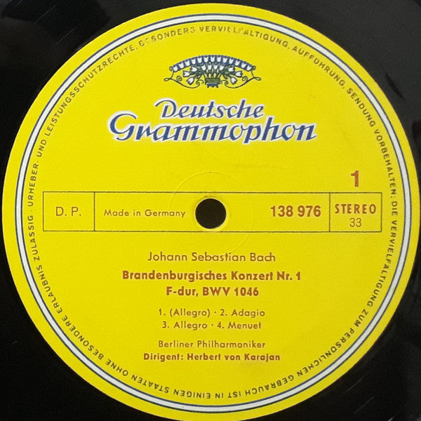 Johann Sebastian Bach  :  Berliner Philharmoniker, Herbert von Karajan : 6 Brandenburgische Konzerte, Orchestersuiten 2 Und 3 (3xLP + Box)