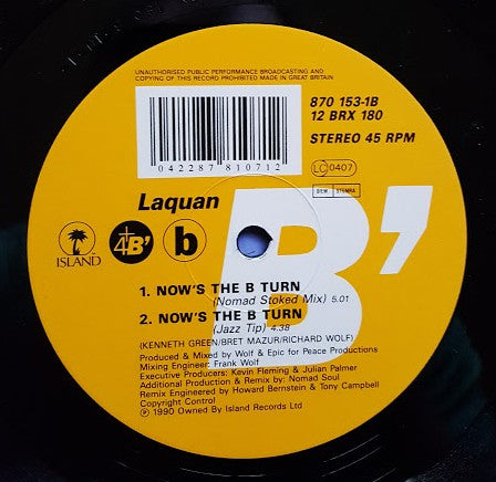 Laquan : Now's The B-Turn (Remix) (12")