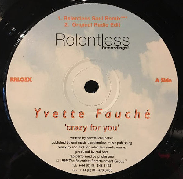 Yvette Fauche : Crazy For You (12", Single)