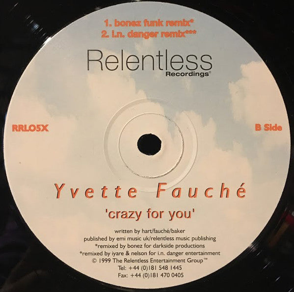 Yvette Fauche : Crazy For You (12", Single)