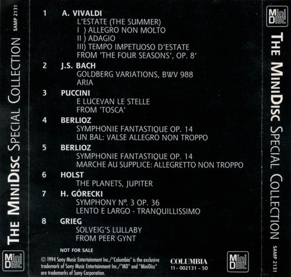 Various : The Minidisc Special Collection - Classical (MD, Comp, Promo)