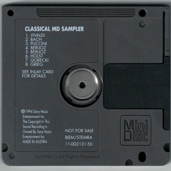 Various : The Minidisc Special Collection - Classical (MD, Comp, Promo)